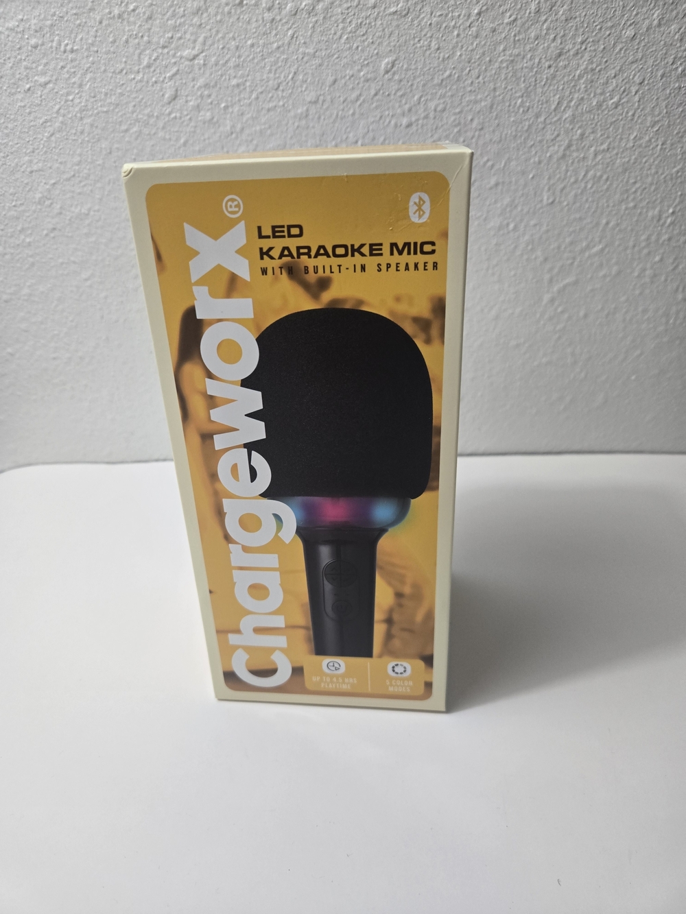LED Karaoke Mic with Built-in Speaker - Black